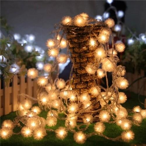 110V/220V 100M 600 Led String Fairy Christmas Lights Edelweiss Ball Pendant Flashlight Lights Lamp