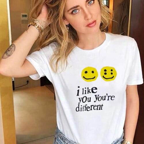 19SS CPFM XYZ Tshirt Graffiti Smile Face CPFM Men Women Hip Hop Streetwear Tops XYZ W.W.C.D I LIKE YOU Kanye West Cotton Tee