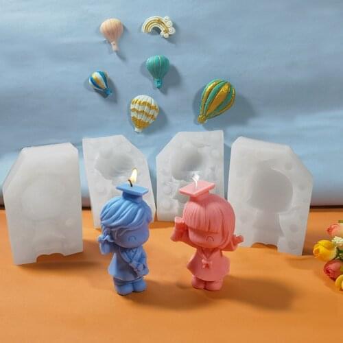 2 New Cartoon Boy Girl Doctor Silicone Candle Mold for DIY Epoxy Resin Aromatherapy Candle Plaster Ornaments Soap Mould