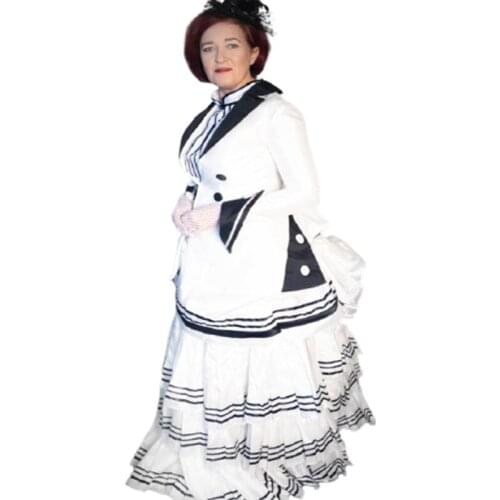 2021 New white victorian Halloween Cosplay dress Colonial Georgian Renaissance Gothic Historical dress D-662