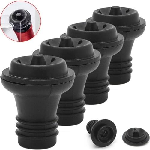 4 Pcs Rubber Vacuum Suction Bottle Stopper Vacuum Wine Pump Preserver Stoppers