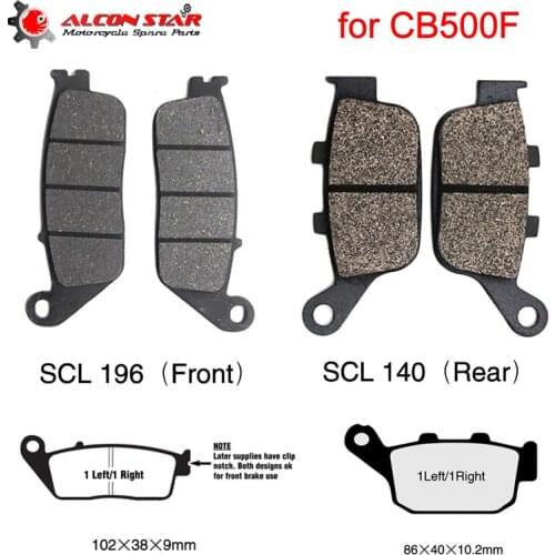 Alconstar- Motorcycle Disc Brake Pads Set Fit for Honda CB500F CB 500F 2013 2014 Front and Rear Brake Pads Set Racing