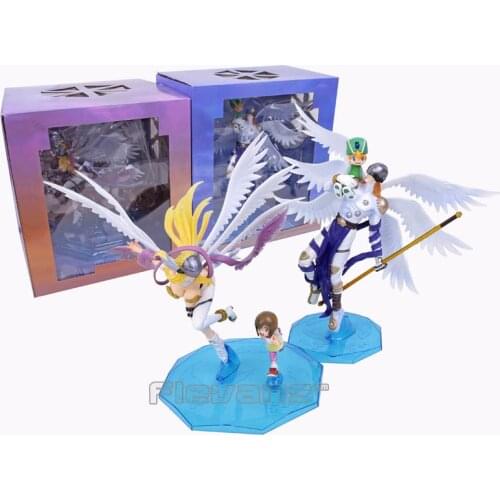 Digimon Adventure Digital Monster Takaishi Takeru & Angemon / Yagami Hikari & Angewomon PVC Figure Collectible Model Toy