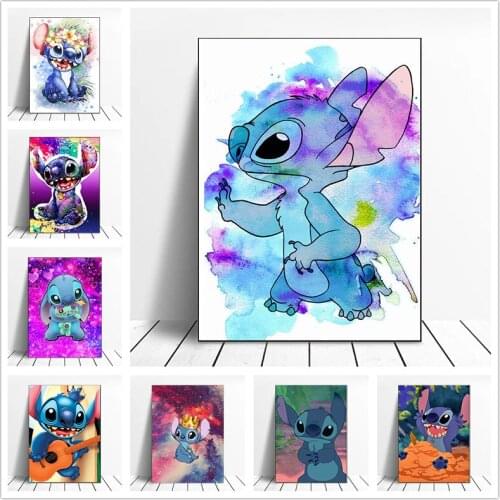 Disney Cartoon Interstellar Baby Canvas Paintings Stitch Posters and Prints Wall Art Pictures for Living Room Home Decoration