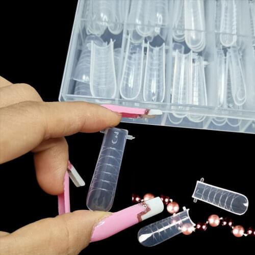 5Pcs Nail Clip Finger Forms Stencils Crystal Glue Clear Nail Clips Tips Extension poly nail gel Clip Nail Tweezers