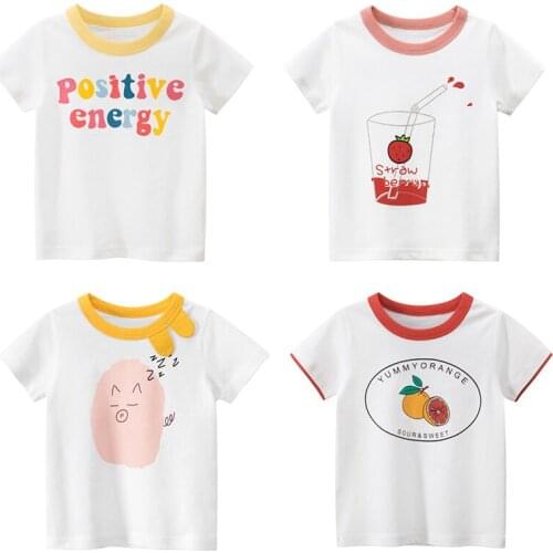 Toddler Child Girls Summer Short Sleeve T-Shirt Kids Cotton White T Shirts For Baby Boys TShirt Girl Tops Tee 2 8 Years New 2021