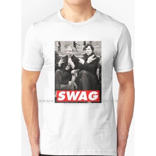 T Shirt 100% Pure Cotton Swag Benedict Cumberbatch Freeman Sherlock Johnlock Creative Trending Vintage Cool Gift Euro Us Size