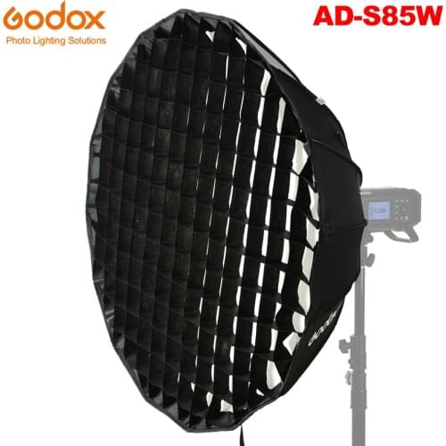 Godox AD-S85W Deep Parabolic Softbox 85cm Accessories Honeycomb Grid Godox Mount for Godox AD400Pro Flash Light White Interior