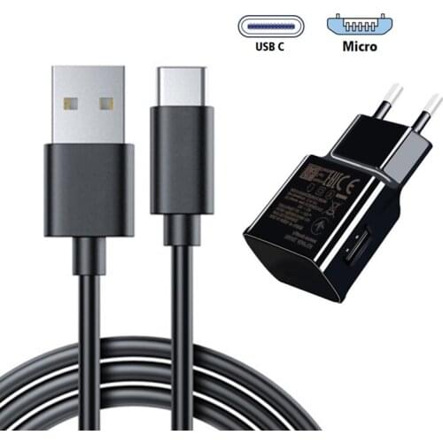 5V2.4A Micro USB Type C Fast Charging Cable EU Wall Charge Adapter For Samsung Galaxy A30 S10 S7 M30 M20 M10 J4 A9s J2 J3 J5 J7