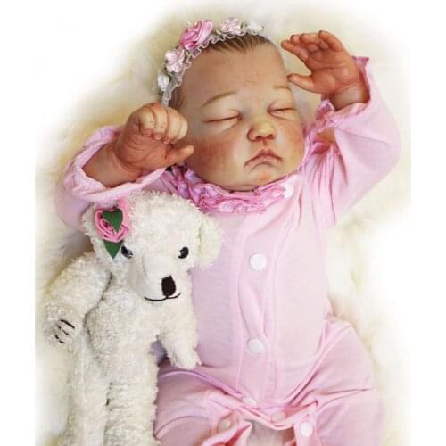 55 Super-simulated Silicone Reborn Girl Baby Doll Toy Masterpiec Newborn Babies Amazing Painting Bebe reborn boneca
