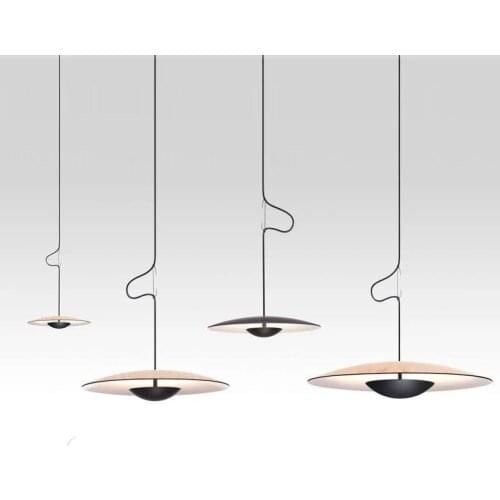 Nordic modern art Italian living room dining room bedside bar bedroom study chandelier led wood flying saucer light