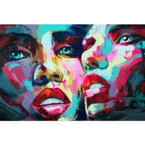 Master Level Artist Hand-painted High Quality Knife Painting On Canvas Handmade Modern Abstract Portrait Face Oil Painting
