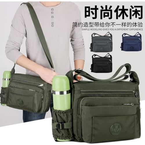 2021 New Multifunctional Mens Shoulder Bag Solid Color Casual Messenger Canvas Fashion Zipper Retro Travel Mens Shoulder Bag
