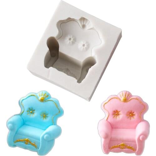 New Retro Small Sofa Shape Fondant Cake Silicone Mold Chocolate Candy Molds Cookies Pastry Biscuits Mould DIY Cake Baking Tools