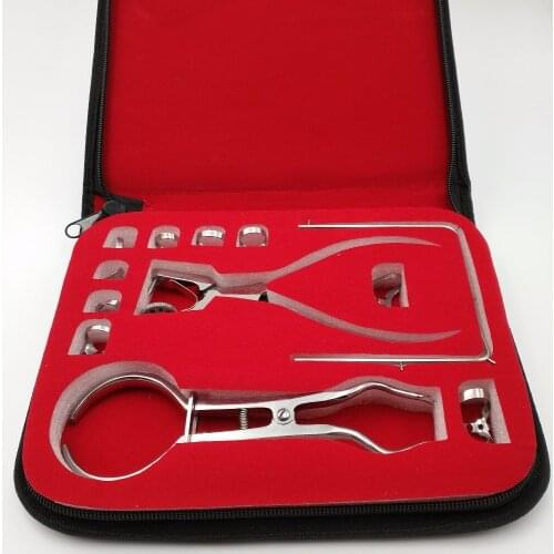 New arrival 1set 12pcs Stainless Steel Dental Rubber Dam Kit Dental Surgical Instruments Toiletry Kits