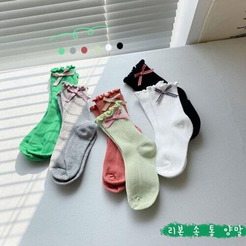 New Childrens Socks Autumn Winter Bow Accessories Kids Socks Soft Cotton Keep Warm Tube Socks Boys Girls Sports Socks 1-8 years