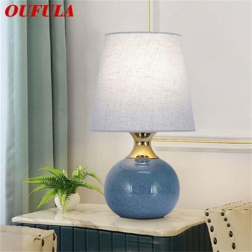 OUFULA Touch Dimmer Table Desk Light Contemporary Ceramic Luxury Lamp Decorative for Home Bedside