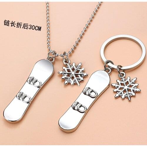 Force sledge plate key ideas metal skis necklace pendant snow sled widgets K4271