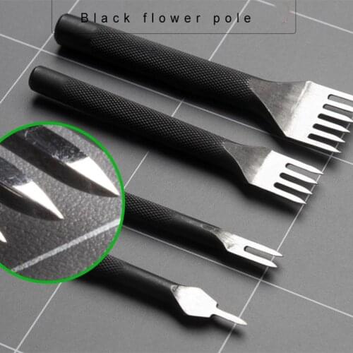 Polished Hole Punch Tools for Leather Craft DIY Diamond Cut Lacing Stitching Kits 4mm Hole Spacing