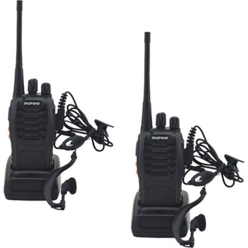 2pcs/lot BAOFENG BF-888S Walkie talkie UHF Two way Radio Baofeng 888s UHF 400-470MHz 16CH Portable Transceiver with Earpiece