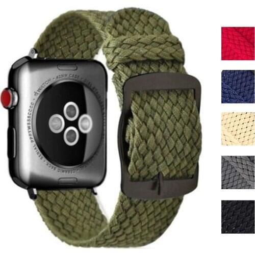 Band For Apple Watch Series 5 4 3/2/1 Bands 38mm 42mm Nylon Soft Breathable Replacement Sport Loop for iwatch 4 3 2 1 40mm 44mm