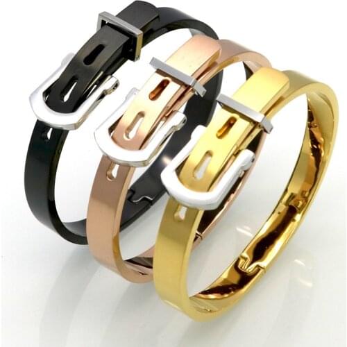 Rose Gold Stainless Steel Bracelets For Women With Silver Color Beads Charm Watch Belt Bracelets Bangles As Girls Gift