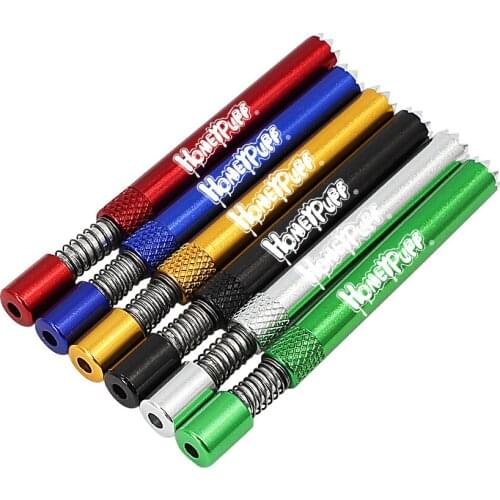 HONEYPUFF Self Cleaning One Hitter Pipes With Jagged Bowl 82MM Aluminum Tobacco Hand Bat Smoking Cigarette Dugout Pipe