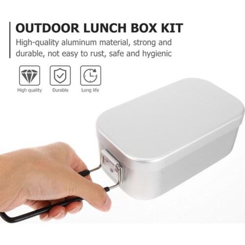 Foldable Aluminum Lunch Box Food Storage Box Portable Picnic Camping Outdoor Food Crisper Food Storage Container
