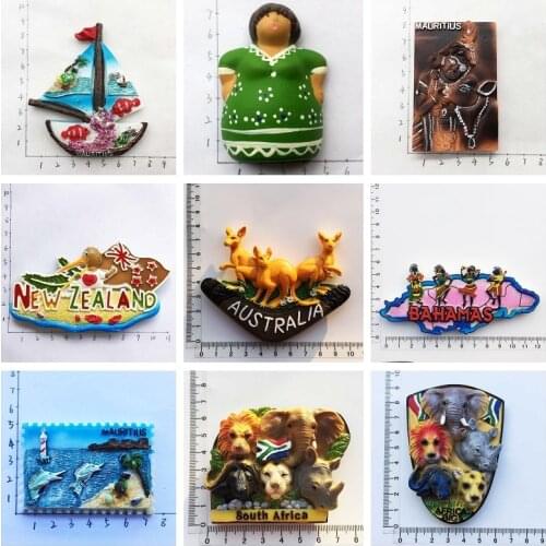 Fridge Magnets Souvenir Maltese Guatemalan Mauritius Bahamas Africa Big Five Australia NewZealand Refrigerator Stickers Decor