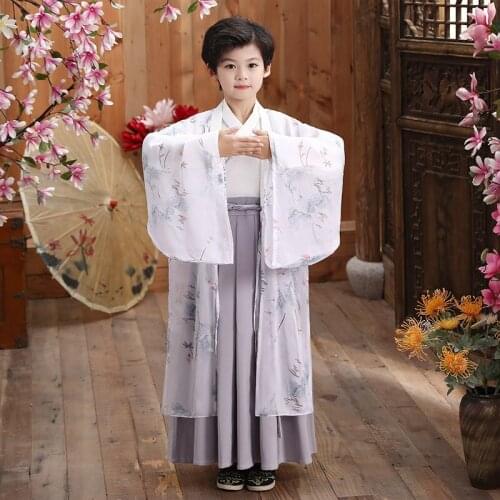 Boys Tang Dynasty Fairy Folk Dance Clothes Performance Hanfu Cosplay Ancient Chinese Costume Children Hanfu Dress