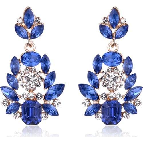 TODOX New Korean Personality Fashion Jewelry Earrings For Women Retro Geometric colorful Acrylic Crystal Female Elegant Earrings