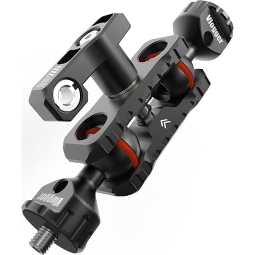 Camera Monitor Dual Ball Head Extension Arm Magic Arm Mount For DSLR Camcorders 360 degree Rotation Bracket Butterfly Clamp