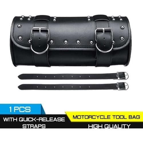Universal Saddlebag Roll Barrel Racing Black Front Fork Motorcycle Tool Bag Handlebar Tail Barrel Storage
