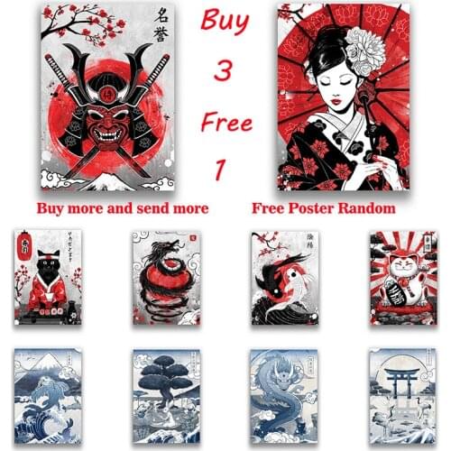 Japanese creativity white coated paper Painting Posters Wall Picture For Living Room Bar Abstract Decorative Home Decor