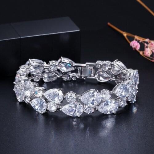 QTT Luxury 925 Silver Women Bracelet Trendy Micro Pave AAA Zircon Crystal Bracelets Ladies Wedding Engagement Party Jewelry