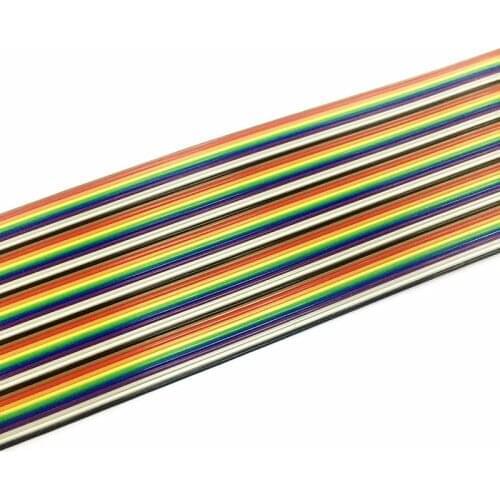 1M 1.27mm Spacing Pitch 50 WAY 50 Pin Flat Color Rainbow Ribbon Cable Wiring Wire Stranded Conductor For PCB