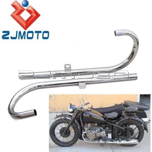1 Pair Motorcycle Exhaust Muffler Pipes 24HP Flat Head Exhaust Mufflers Pipe Tube For BMW K750 M1 M72 R71 R12 CJ Dnepr MT12