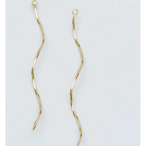 10pcs Gold Tone Brass Wire Pendants 66mm, Earring Component Charms (GB-606)