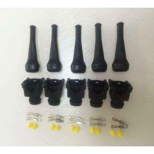 100pcs/lot 2 Pin/Way Automotive EV1 Fuel Injector EFI Connector Electrical Wire Plug 1jz ev6 ev14 For Tyco Lucas & Bosch