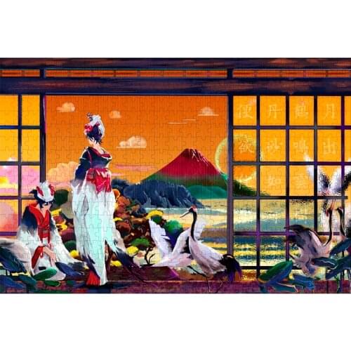 Michelangelos 1000-piece anime illustrator MasterPiece Crane Mai-Mount Fuji Ukiyo-e Adult Puzzle Gift Home Mural
