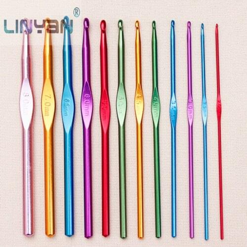 12pcs Single-end aluminum alloy Crochet hook Bearded needle Latch needle Shoes Hat Sweater Knitting needles Weave tools ZL2301