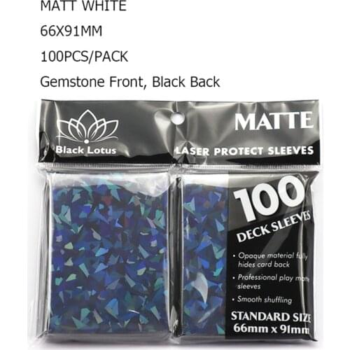 200PCS/LOT Card Protector Black Matte Broken Gemstone Glass Laser Card Sleeves 66x91mm Standard Card Sleeves For Pkm/MGT