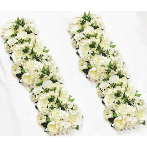 50cm Wedding Road Cited arches Flowers Silk Rose Peony Hydrangea DIY Arched Door Flower Row Window Wedding Decoration decor