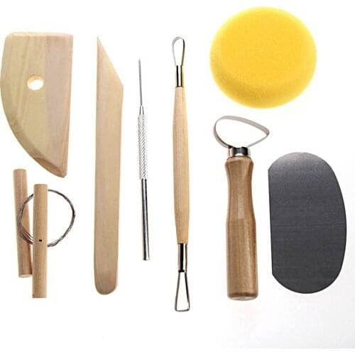 8Pcs/Set Clay Ceramics Molding Tools Kit Wood Knife Pottery Tool Practical DIY Hand Tools for Clay Sculpture Modelling