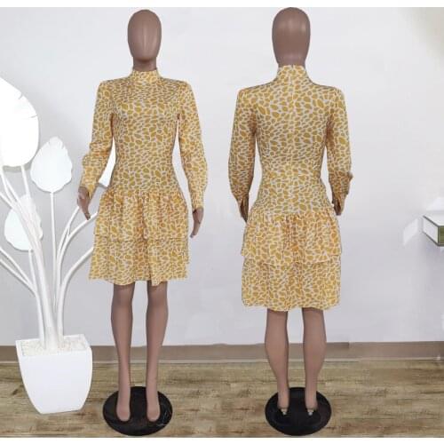 African Dresses for Women 2021 Summer African Women Printing Long Sleeve Dress African Clothing African Clothes for Women