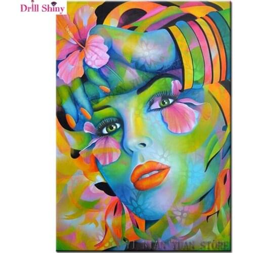 Embroidery Full 5D DIY Diamond Painting Abstract Needlework Cross Stitch Round Rhinestone Handmade Decoration Art Gift Crafts