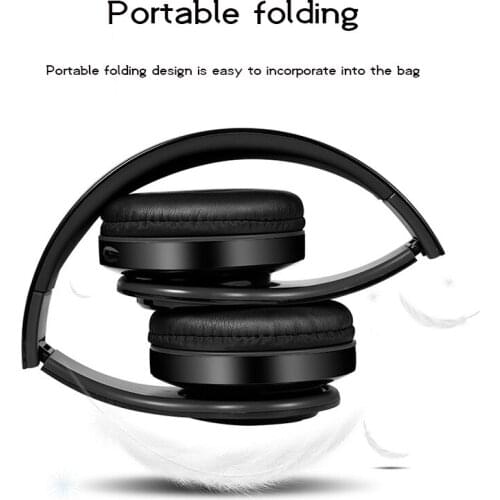 Bluetooth Headset Headset Wireless Luminous Colorful Breathing Light Card Folding Subwoofer Mobile Phone Universal