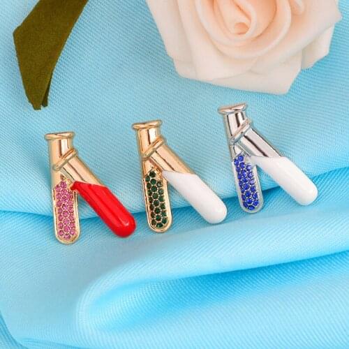 Test Tube Flasks Pins Brooches Medical Enamel Pins Jewelry Chemistry Jewelry Gifts for Doctor Nurse Medical School Wholesale