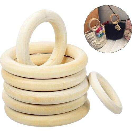 11 Size Natural Wood Rings Unfinished Lead-Free Wooden Beads For Circle DIY Craft Making Kids Jewelry Deco Making Baby Teething