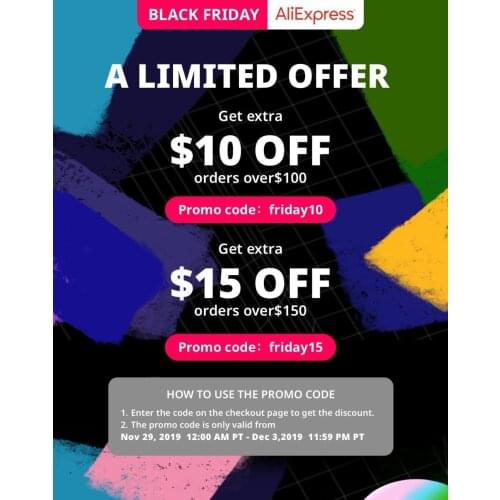 BLACK FRIDAY $10 OFF $15 OFF Aliexress Promo Code!!! Big Promotion For All USER!!! Nov29-Dec3 PT, Don't Place Order on this link